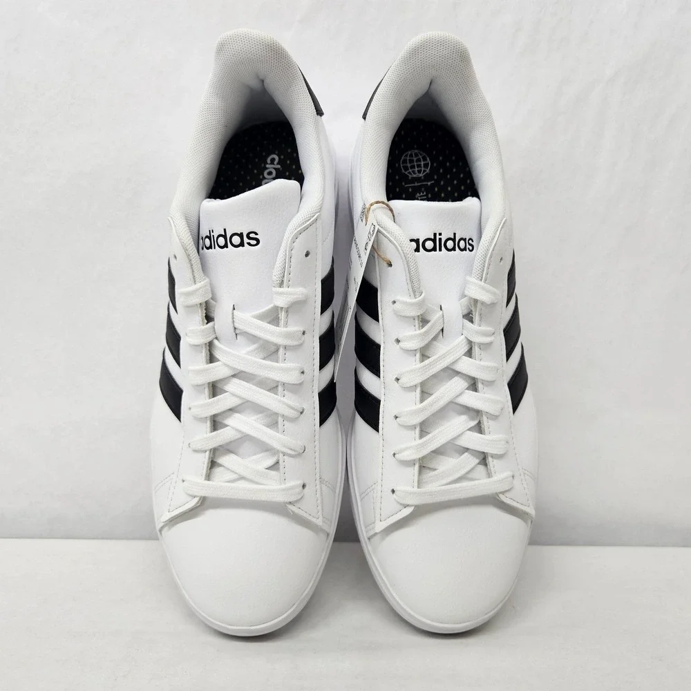 Adidas Grand Court 2.0 Tennis Sneakers GW9195 White Black Mens Size 9.5